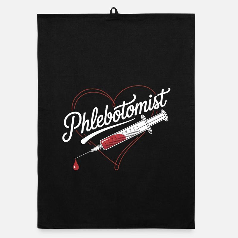 Phlebotomist Heart Injection Organic dish towel