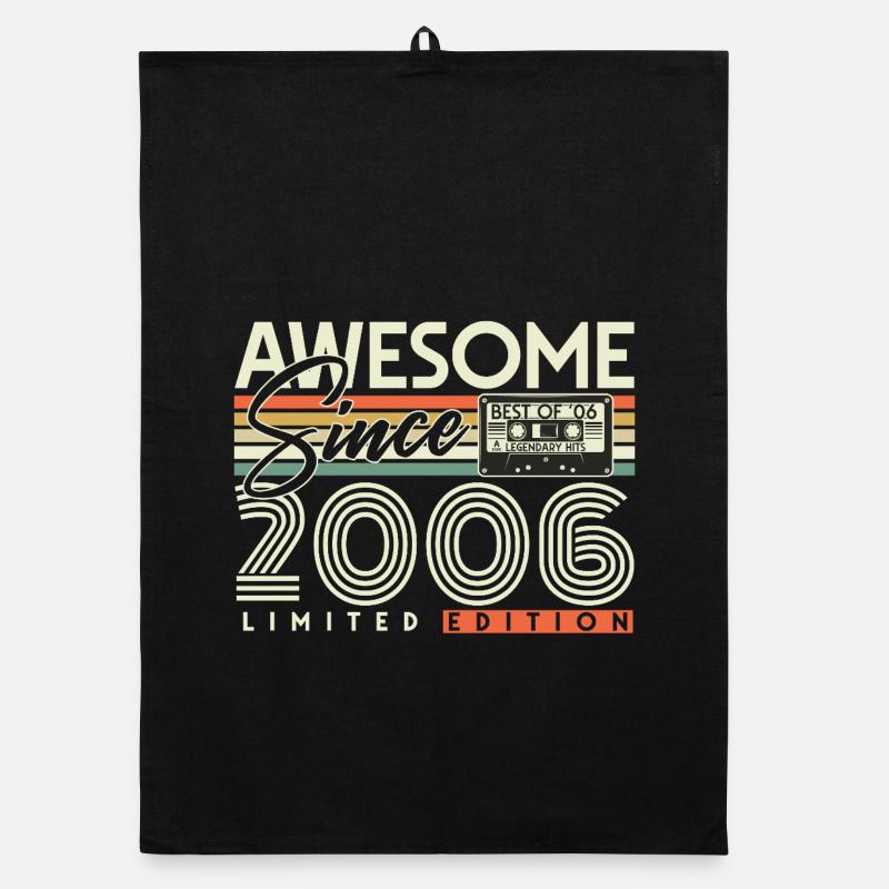 2006 Vintage Retro 20th Birthday Gift Organic dish towel