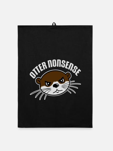Otter Nonsense Lustig Wortspiel Otter Liebe Spruch - Organic Geschirrtuch - Schwarz - Vorne