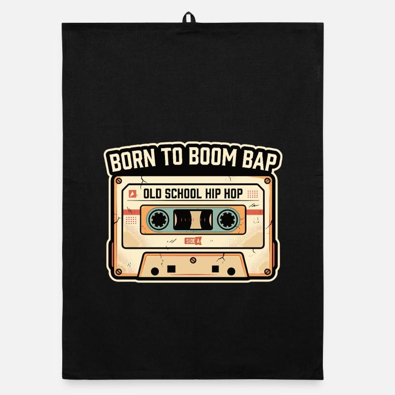 Old School Hip Hop Cassette Retro Design Organic dish towel