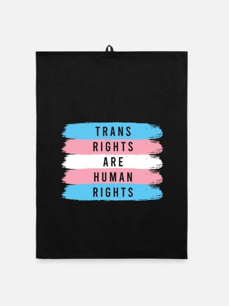 LGBTQ Pride Month - Trans-Rechte sind Menschenrechte - Organic Geschirrtuch - Schwarz - Vorne