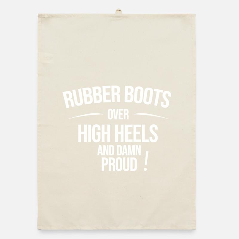 Rubber Boots over High Heels – Dorfkind Statement Organic dish towel