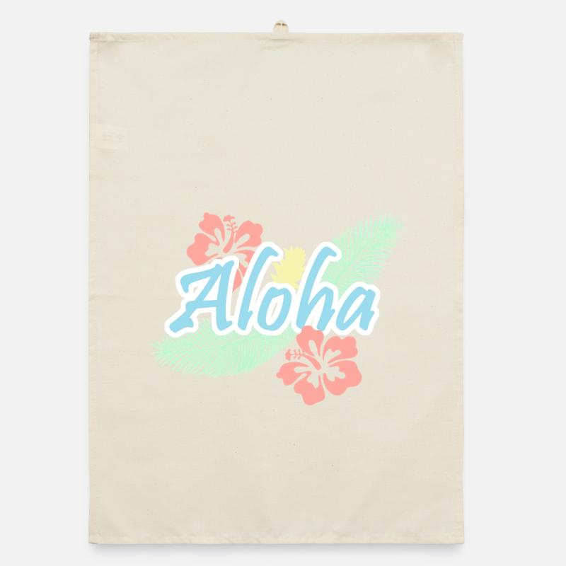Fleurs tropicales d’été Aloha Torchon bio