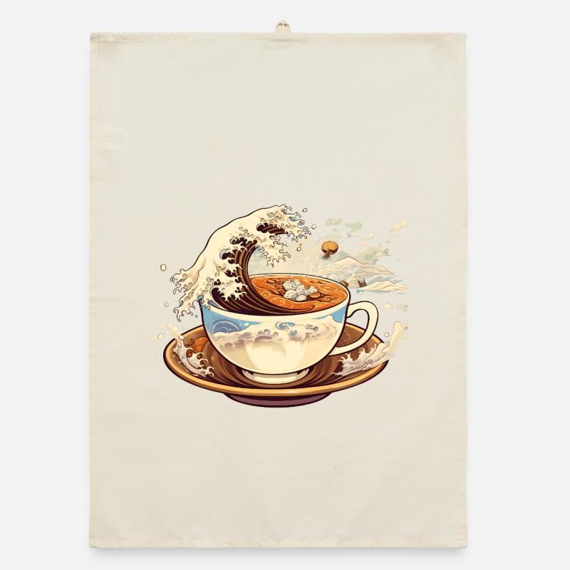 Die große Welle des Kaffees  Organic Geschirrtuch