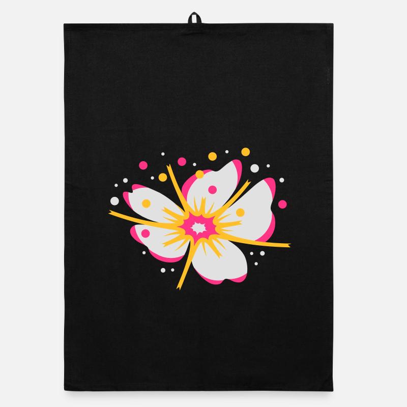 A cherry blossom with pollen Organic dish towel