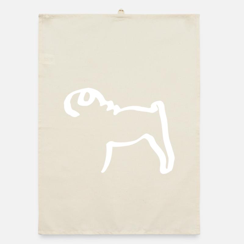 Line Pug Organic dish towel