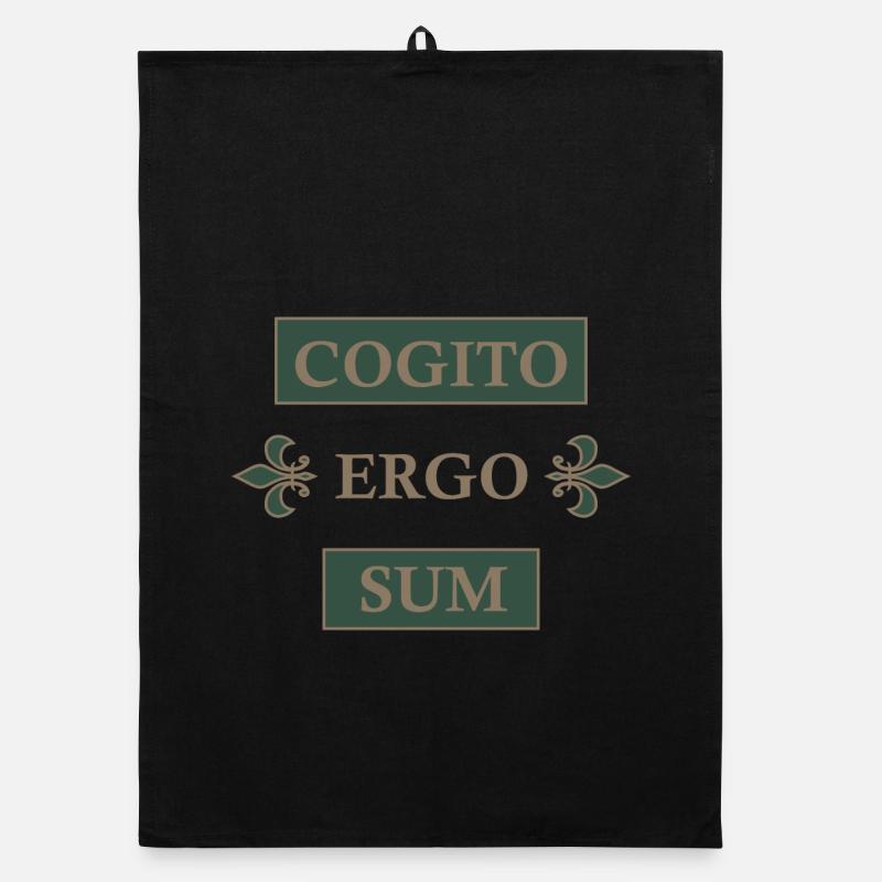 Cogito ergo sum - Organic Geschirrtuch - Schwarz