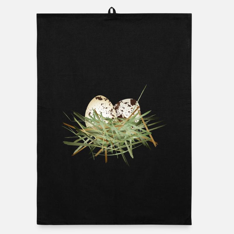 deux œufs de caille dans le nid de foin Torchon bio