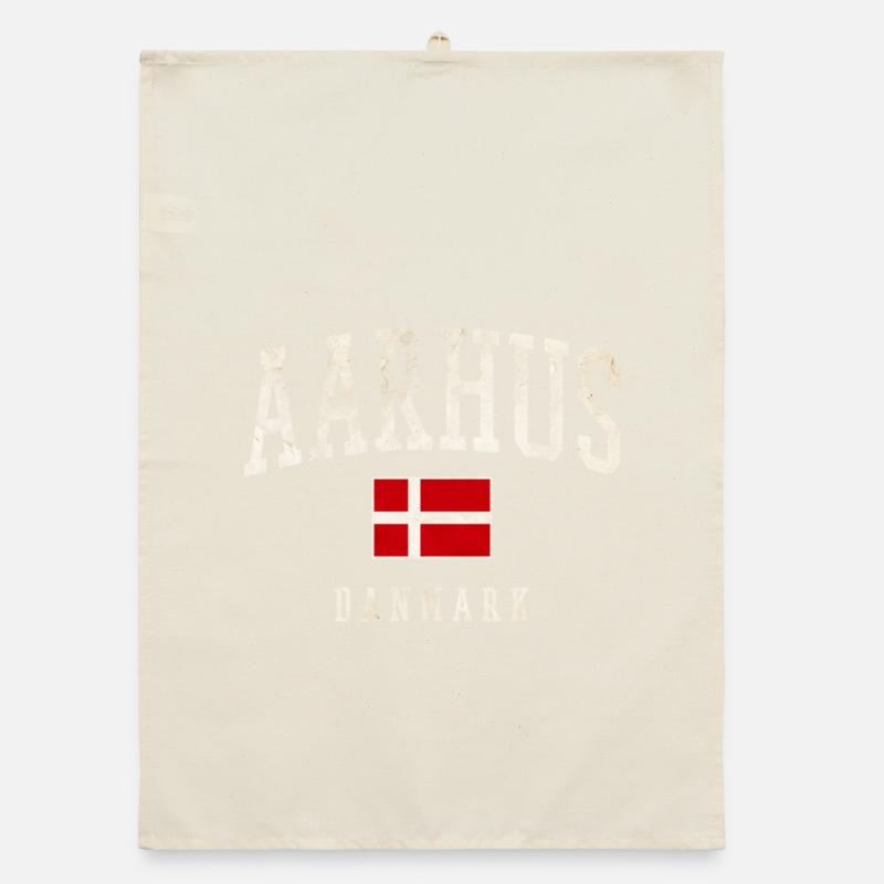 Aarhus Danmark Flag Organic Geschirrtuch