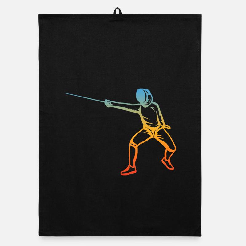 Fencing Drawing Organic dish towel