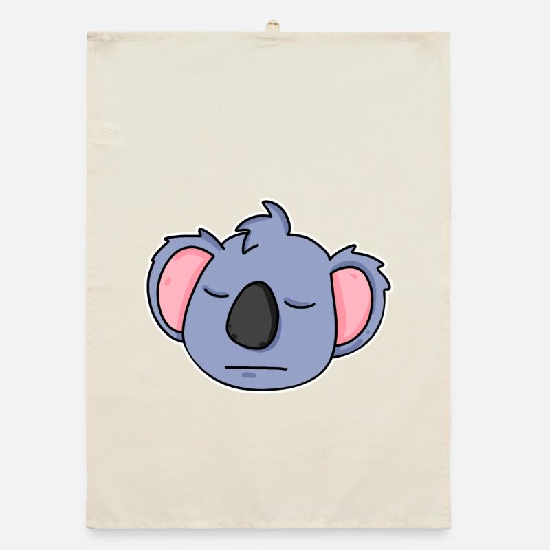 Koala Kopf Tier müde Organic Geschirrtuch