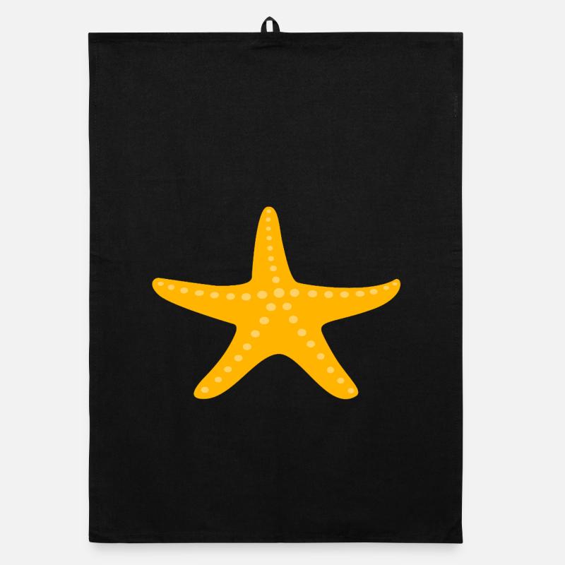 Seestern Sommer Strand maritim Meer Comic Kinder Organic Geschirrtuch
