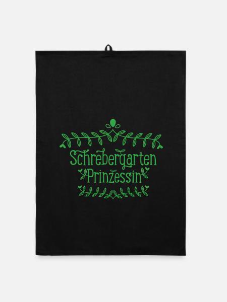 Schrebergarten Prinzessin Hobbygärtnerin Geschenk - Organic Geschirrtuch - Schwarz - Vorne