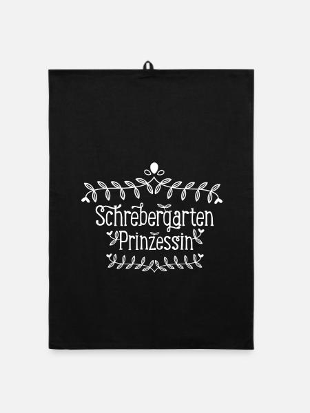 Schrebergarten Prinzessin - Organic Geschirrtuch - Schwarz - Vorne