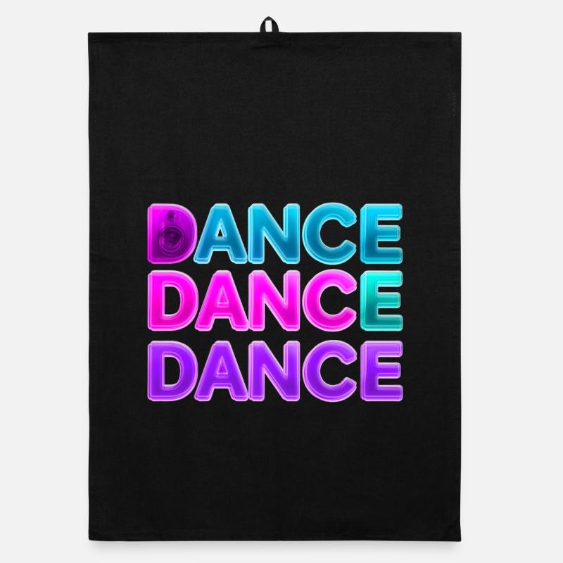 DANCE DANCE DANCE – Neon 80s with speakers Organic dish towel