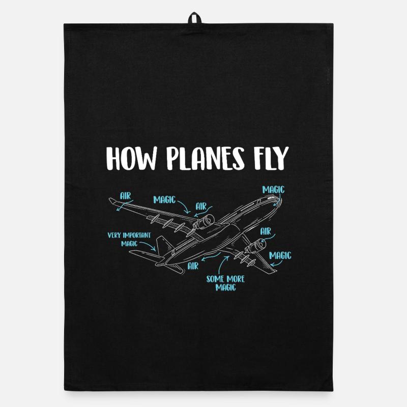 How Planes Fly Bold Aviation Engineer Humor Organic dish towel
