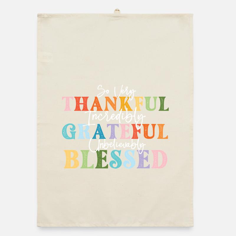 So Very Thankful Grateful Fall Organic dish towel