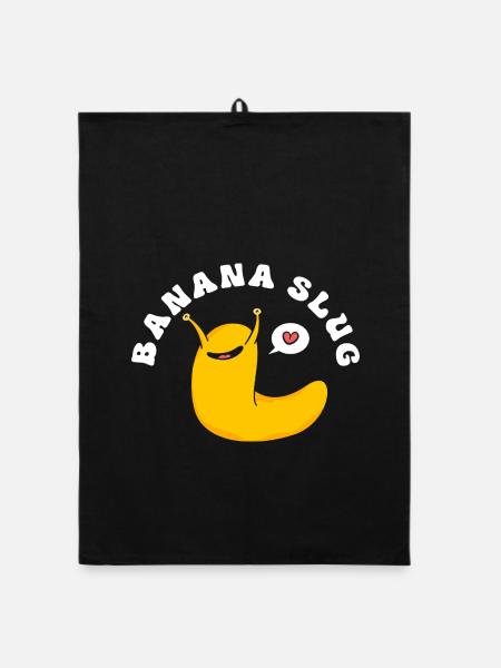 banana snail - Organic dish towel - black - Front