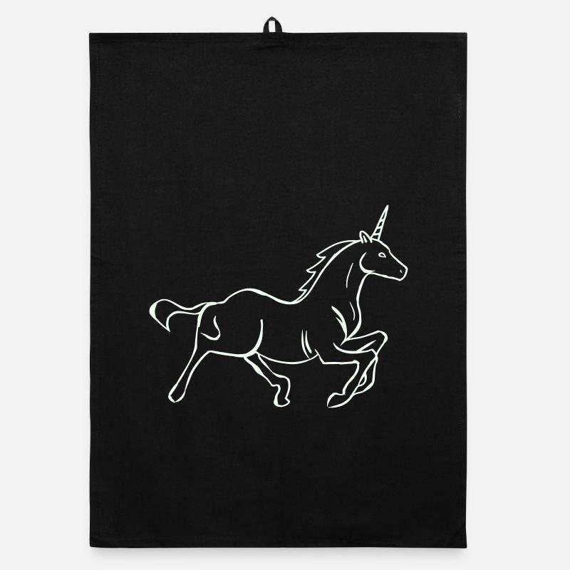 Tracé linéaire licorne en cours Torchon bio