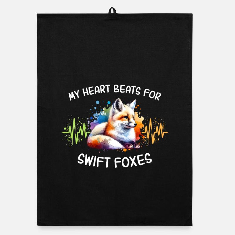 Ligne Cœur Swift Fox - Torchon bio - noir