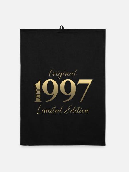 29th Birthday Gift Vintage July Vintage 1997 - Organic dish towel - black - Front