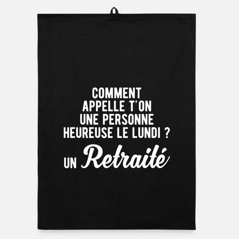 Retraité Heureux le lundi Torchon bio