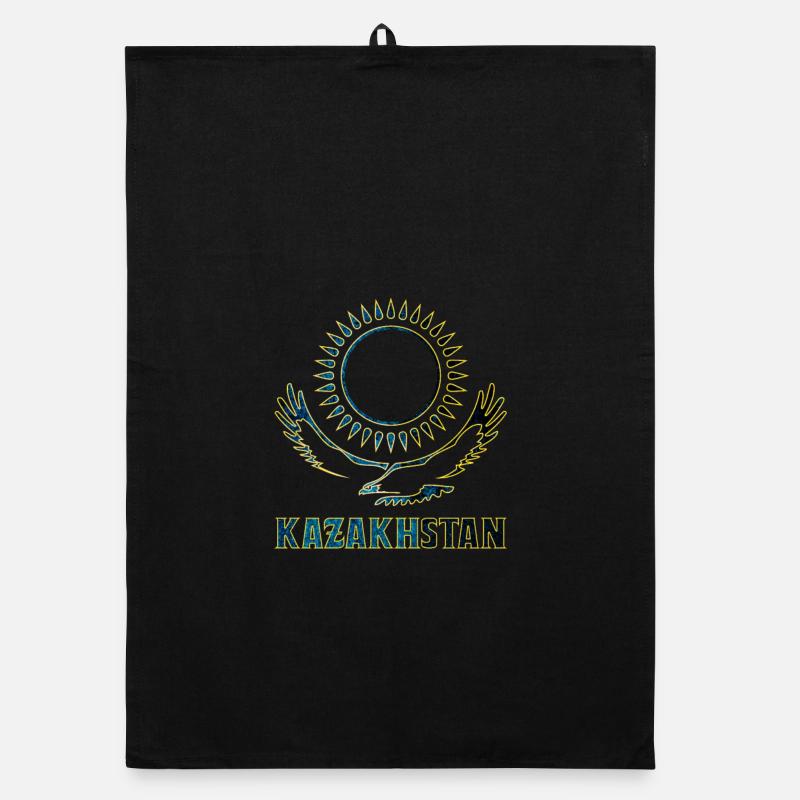 Cadeau d'aigle des steppes du Kazakhstan Torchon bio
