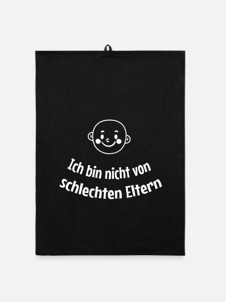 Nicht von schlechten Eltern - lustig Kleinkind - Organic Geschirrtuch - Schwarz - Vorne