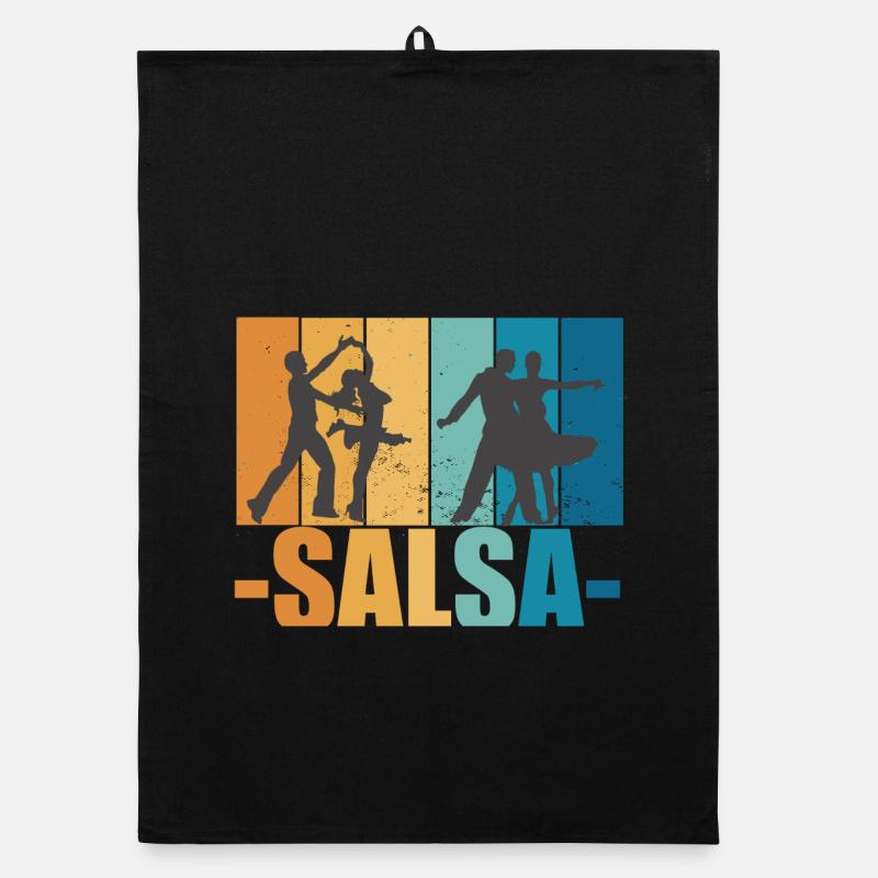 Salsa Vintage Tänzer Retro tanzen Geschenk Organic Geschirrtuch
