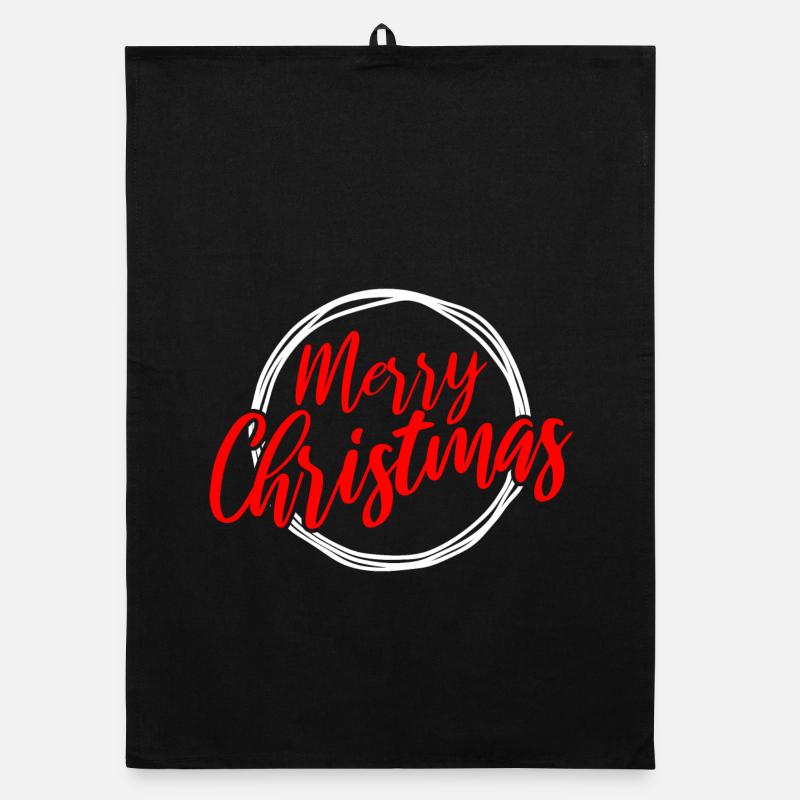 Joyeux Noël Script Circle Torchon bio