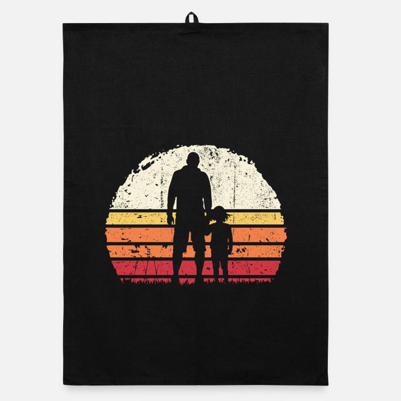 Sunset Bond : Père et enfant Torchon bio