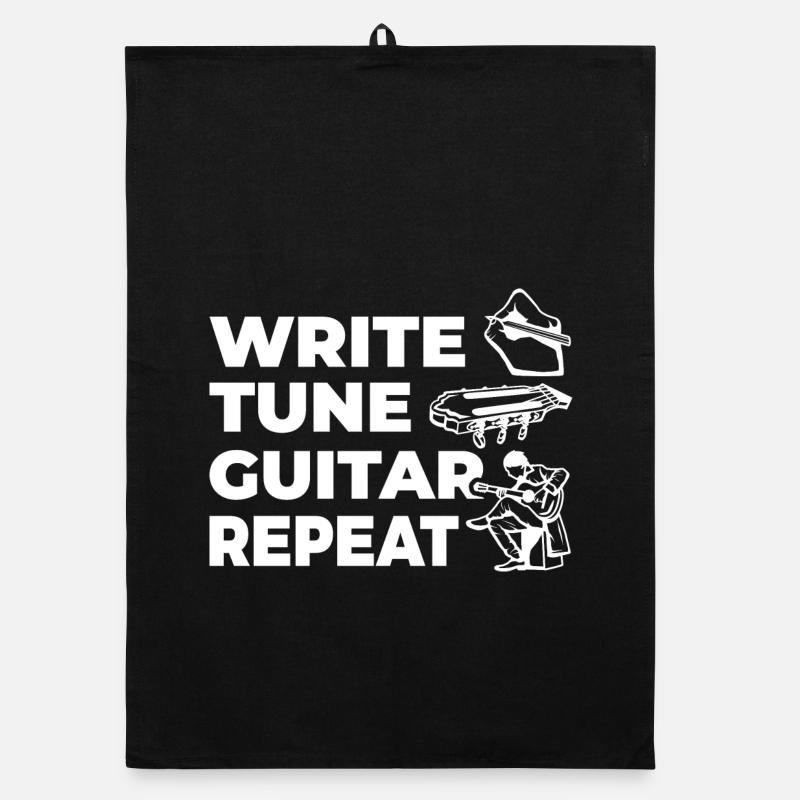 Write Tune Guitar Repeat Organic Geschirrtuch