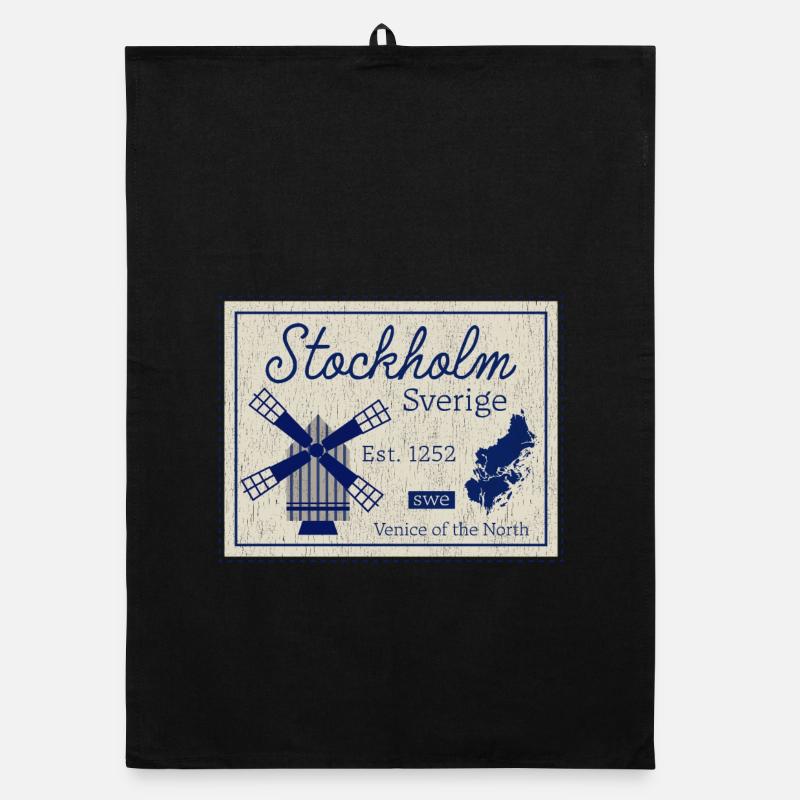 Stockholm Windmill Heritage Organic dish towel
