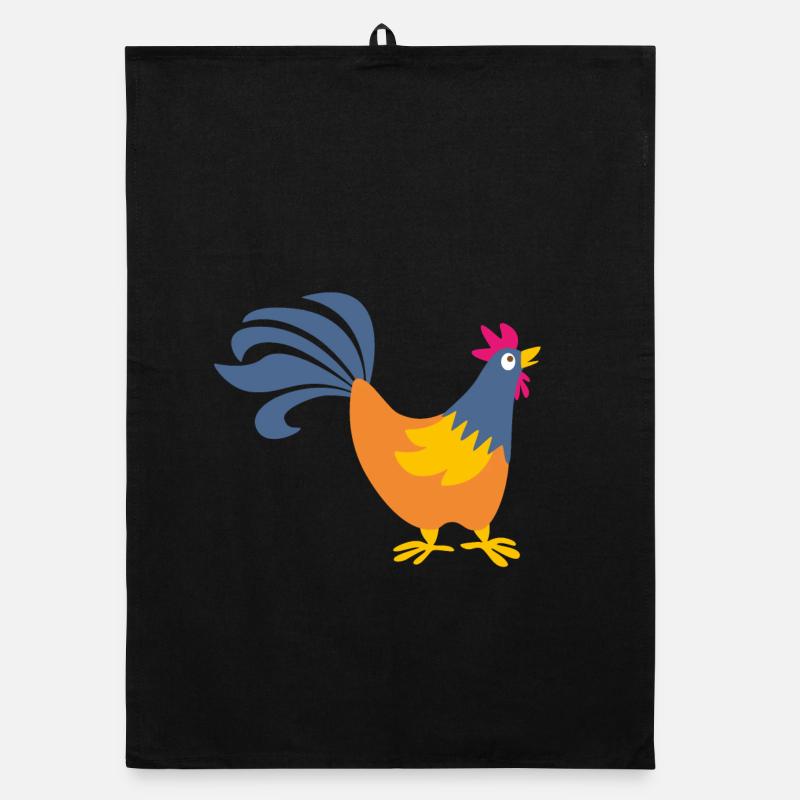 rooster rooster easter farm poultry animals egg Organic dish towel