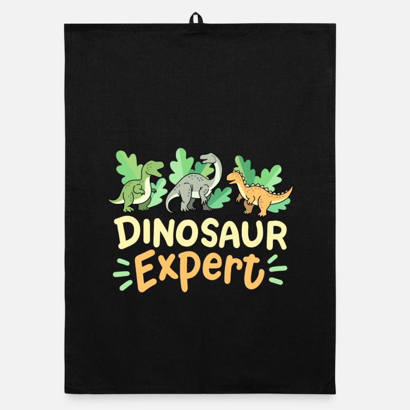 Dinosaurierliebhaber Dinosaurierexperte - Organic Geschirrtuch - Schwarz