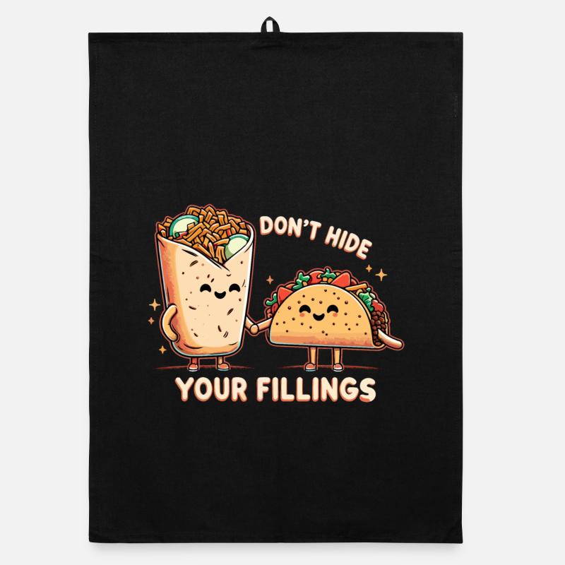 Don't Hide Feelings Taco Burrito Gift Organic dish towel