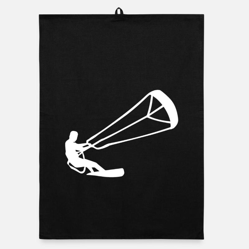 Minimalist Kitesurfer Kiting Silhouette Organic dish towel