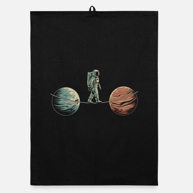 Space Acrobatics Art Design Organic dish towel