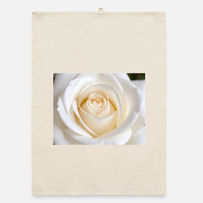 Rose Blanche Épurée pour Impression Torchon bio