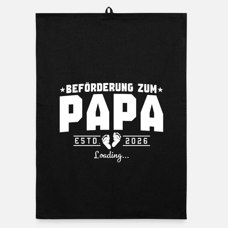 Papa 2026 loading Werdender Vater Organic Geschirrtuch