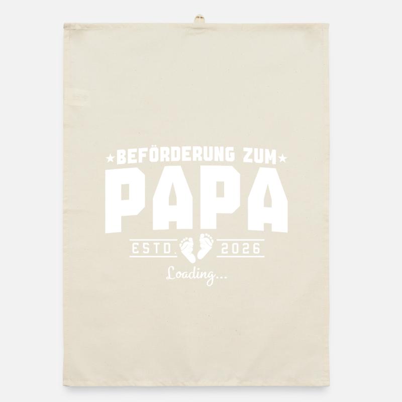 Papa 2026 loading Werdender Vater Organic Geschirrtuch