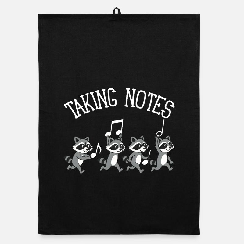 Raccoon Musical Notes Music Organic dish towel