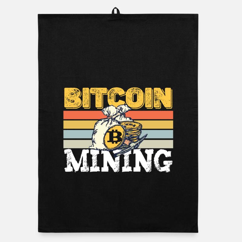 Bitcoin mining retro Organic dish towel