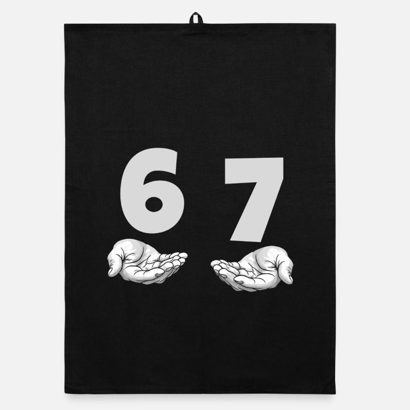 Funny 67 Meme Hands Gen Alpha Humor Organic dish towel