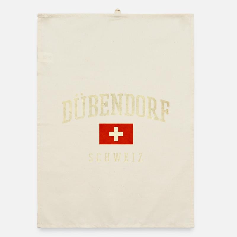 Design de Dübendorf, Suisse, avec drapeau Torchon bio