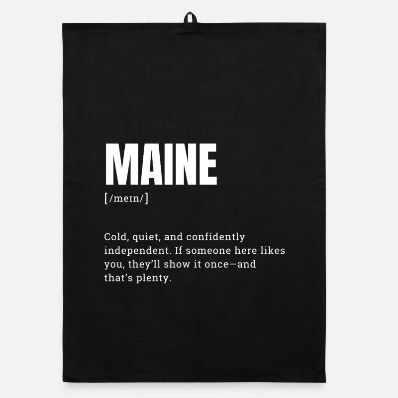 Maine Bold Typo Contrast Organic dish towel