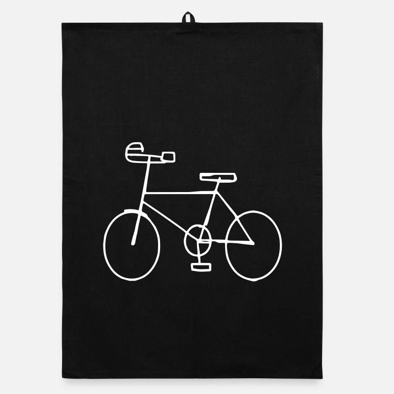 Vélo blanc dessiné à la main Torchon bio