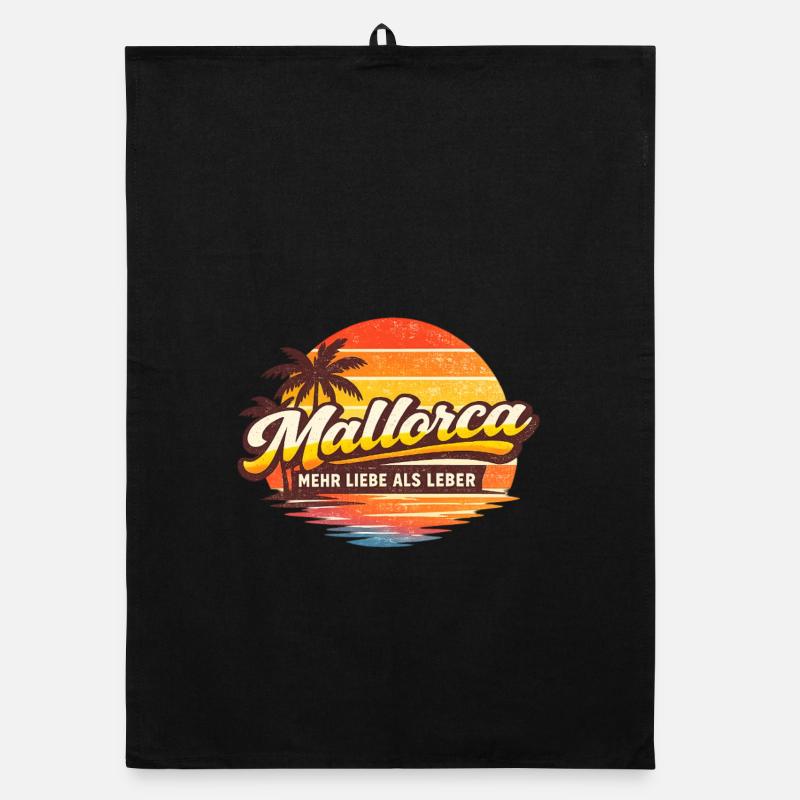 Mallorca Retro Sunset Organic dish towel