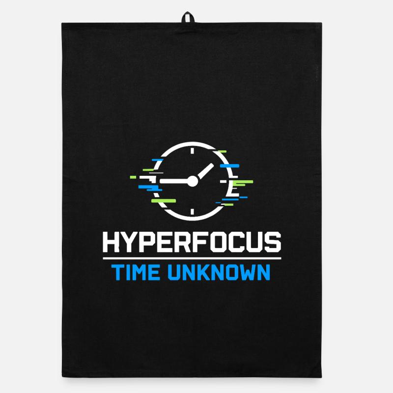 Adhs-hyperfokus-modus Adhs-humor Neurodivergent - Organic Geschirrtuch - Schwarz