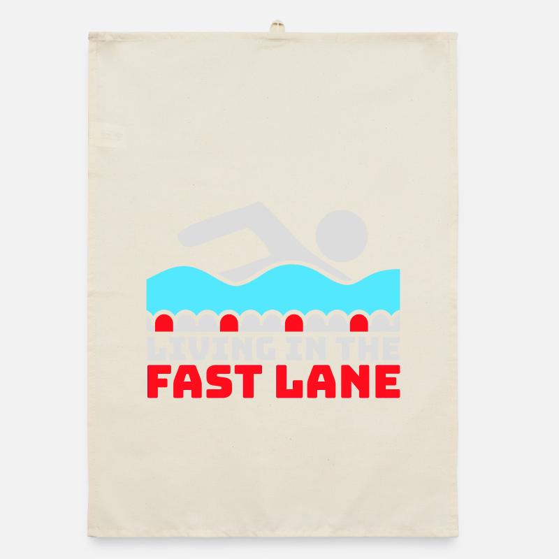 Life In The Fast Lane Float Funny Pool Saying Organic dish towel